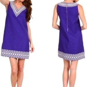 Kate Spade Blue and White Geometric Mini Dress